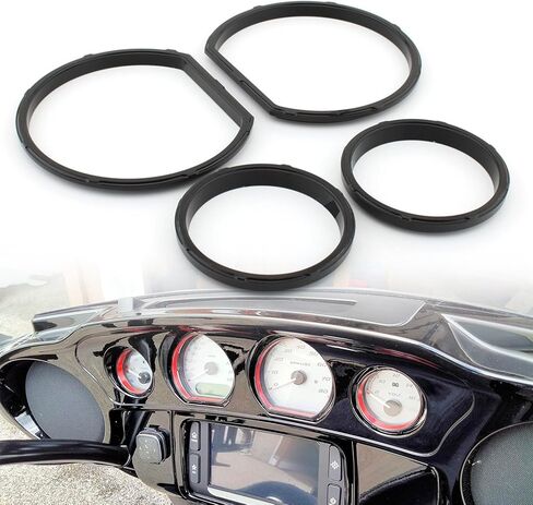 لوحة أدوات الدراجة النارية، مقياس السرعة، إطار حلقة الحافة، طقم حواف حلقة يناسب Electra Glide، Road Glide، Street Glide، Ultra Limited وTri Glide موديلات 2014-2023 أسود in Kuwait