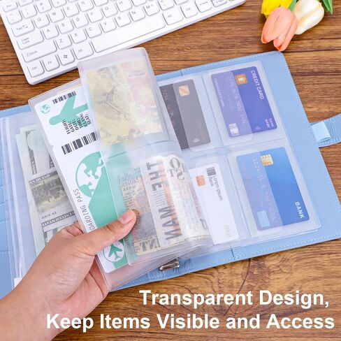 12PCS A5 Binder Pockets 6-Hole Planner Inserts for A5 6-Ring Binder, Money Organizer Cash Budget Envelopes Bill Pouches Card Sleeves Photo Holders Loose Leaf Bags for Refillable Notebook Binder in Saudi Arabia