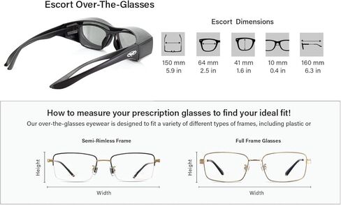 Global Vision Escort OTG Motorcycle Safety Sunglasses for Men or Women Z87.1 Safety-Rated Black Frame w/Clear Lens (Pack of 2) in Saudi Arabia