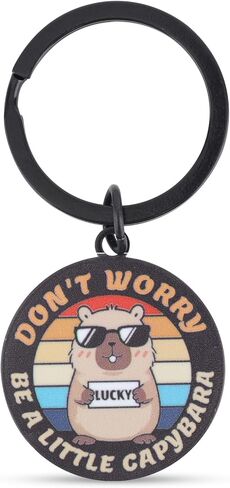 Capybara Keychain, Don’t Worry Be A Little Capybara Key Ring Funny Gift Stuff Cute Backpack Bag Charm Accessory for Women Men in Saudi Arabia