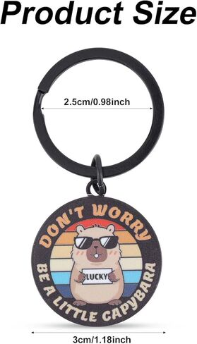 Capybara Keychain, Don’t Worry Be A Little Capybara Key Ring Funny Gift Stuff Cute Backpack Bag Charm Accessory for Women Men in Saudi Arabia