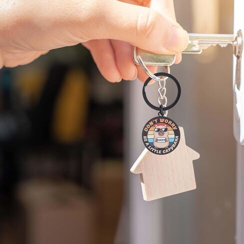 Capybara Keychain, Don’t Worry Be A Little Capybara Key Ring Funny Gift Stuff Cute Backpack Bag Charm Accessory for Women Men in Saudi Arabia