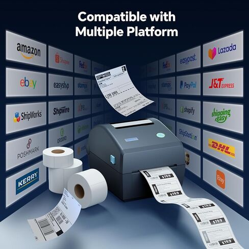 iDPRT Industrial High-Speed Thermal Printer - 8IPS, 203 DPI, for Large Warehouses & Logistics, USB/Ethernet, Supports 4.25" Wide Labels, Perfect for Barcode Shipping & Receipts in Saudi Arabia