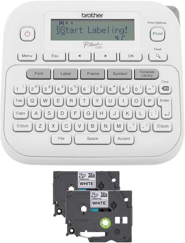 Brother PTD220 Home/Office Everyday Label Maker Bundle with TZe2312PK P-Touch Black Print on White Laminated Label Tape in Saudi Arabia