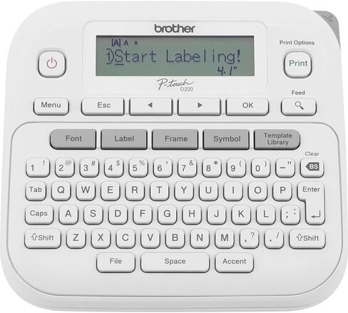 Brother PTD220 Home/Office Everyday Label Maker Bundle with TZe2312PK P-Touch Black Print on White Laminated Label Tape in Saudi Arabia