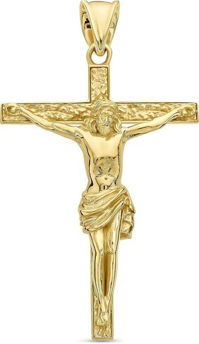 قلادة صليب مفصلة للرجال من الذهب الخالص عيار 14 قيراط - صُنعت في الولايات المتحدة الأمريكية. in Kuwait