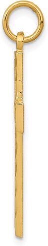 Jewelry Affairs 14k Real Solid Yellow Gold Diamond-cut Cross Charm Pendant, 33x15mm in Saudi Arabia