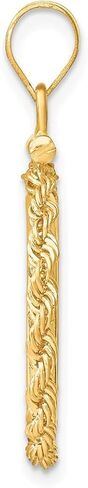 Generic 14k Polished Rope 16.0mm x 1.35mm Screw Top Coin Bezel Pendant, Yellow in Saudi Arabia