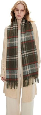 zero season Wool Plaid Winter Scarf for Women & Men – Warm Oversized Shawl Wrap, Soft Large Checkered Scarf in Saudi Arabia
