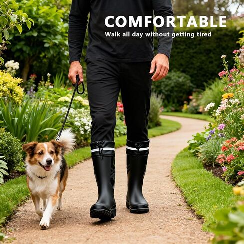 Men's Mid Calf Rain Boots Waterproof Slip Resistant PVC Strap for Outdoor Work Fishing Gardening in Saudi Arabia