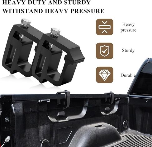 2 PCS Camper Shell Clamps, Aluminum Mounting Clip for Truck Caps Camper Shell, Automotive Topper Clamps Compatible with Silverado Sierra Dodge Ram, Car Accessories in Kuwait