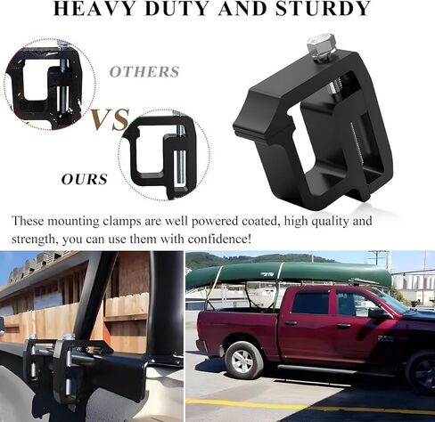 2 PCS Camper Shell Clamps, Aluminum Mounting Clip for Truck Caps Camper Shell, Automotive Topper Clamps Compatible with Silverado Sierra Dodge Ram, Car Accessories in Kuwait