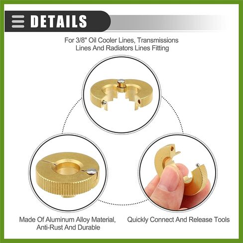 Universal 3/8 Oil Fuel Line Disconnect Tool, Transmissions Radiators Oil Cooler Lines Disconnect Tool, 3/8 Inch, Aluminium, 22930, Gold Tone Replace Parts Vehicle Components in Saudi Arabia