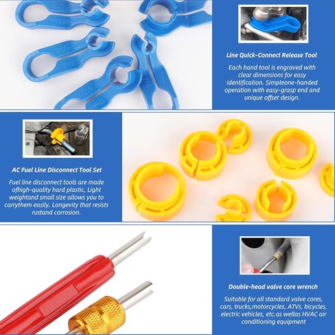 16PCS Car AC Fuel Line Disconnect Tool Set with Storage Box,Master Quick Disconnect Tool Kit,Valve Core Remover Tool Kit 1/4 5/16 3/8 1/2 5/8 3/4 7/8 Inch for Auto AC Repair,Transmission Cooler Lines in Saudi Arabia