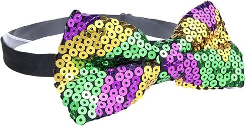 ربطات عنق مطرزة بالترتر من Needzo Festive Mardi Gras، ربطة عنق قابلة للتعديل، ملحقات الحفلات اللامعة، مقاس واحد (عبوة من قطعتين) in Kuwait