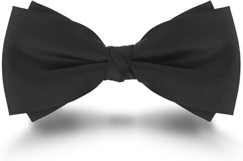KOOELLE Black Bow Ties for Men – Pre-Tied Satin Wedding Accessory (Adjustable for Groomsmen & Prom) in Saudi Arabia