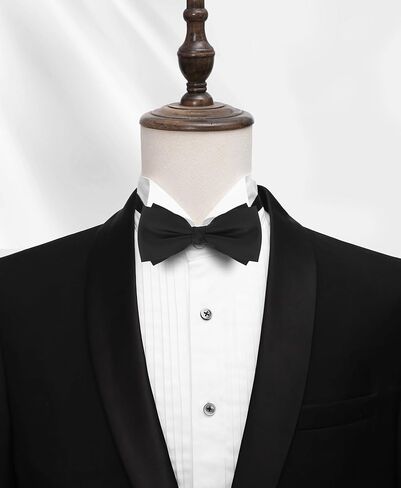 KOOELLE Black Bow Ties for Men – Pre-Tied Satin Wedding Accessory (Adjustable for Groomsmen & Prom) in Saudi Arabia