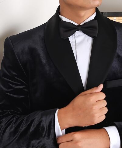 KOOELLE Black Bow Ties for Men – Pre-Tied Satin Wedding Accessory (Adjustable for Groomsmen & Prom) in Saudi Arabia
