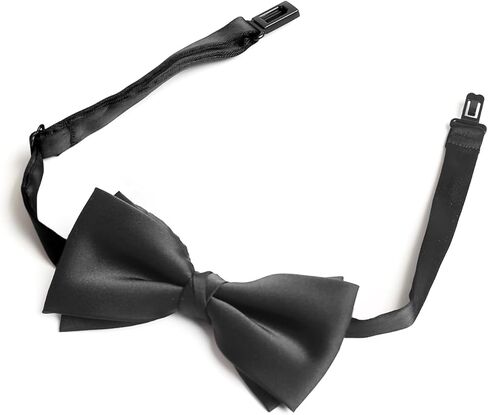 KOOELLE Black Bow Ties for Men – Pre-Tied Satin Wedding Accessory (Adjustable for Groomsmen & Prom) in Saudi Arabia