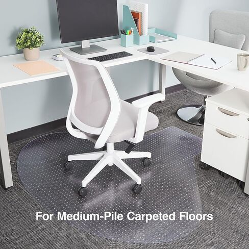 Staples™ Low Pile Chair Mat for L-Shaped Workstations, 66" x 60", Clear in Saudi Arabia