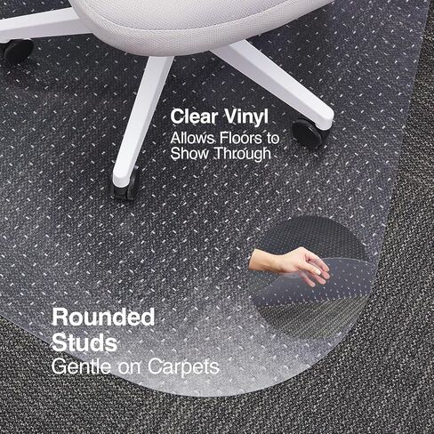 Staples™ Low Pile Chair Mat for L-Shaped Workstations, 66" x 60", Clear in Saudi Arabia