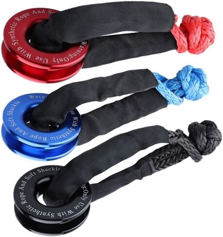 Synthetic Soft Shackle Recovery Ring Kit, 66,000 lbs Winch Snatch Ring & 33,000 lbs Synthetic Winch Rope, Heavy Duty Off-Road Recovery Pulley System for ATV, UTV, SUV, 4x4 Trucks (red) in Saudi Arabia