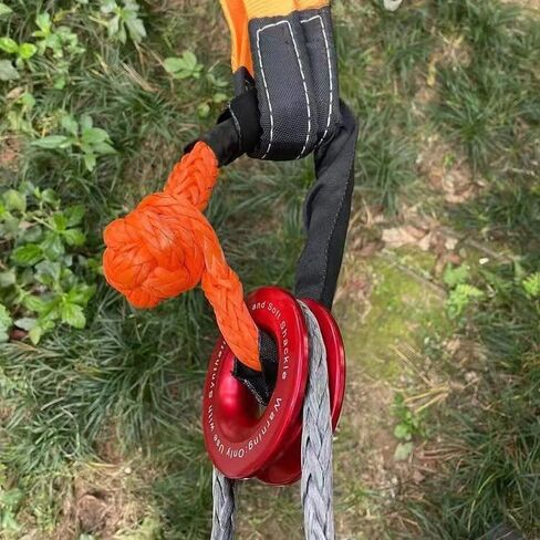 Synthetic Soft Shackle Recovery Ring Kit, 66,000 lbs Winch Snatch Ring & 33,000 lbs Synthetic Winch Rope, Heavy Duty Off-Road Recovery Pulley System for ATV, UTV, SUV, 4x4 Trucks (red) in Saudi Arabia