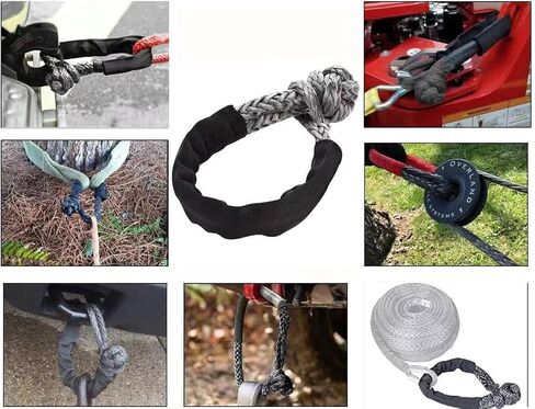 Synthetic Soft Shackle Recovery Ring Kit, 66,000 lbs Winch Snatch Ring & 33,000 lbs Synthetic Winch Rope, Heavy Duty Off-Road Recovery Pulley System for ATV, UTV, SUV, 4x4 Trucks (red) in Saudi Arabia