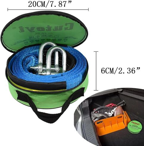 Heavy Duty 8 Ton Rope, 5 Meters 16 Feet Length, Comes with 2 Shackle, Suitable for Road Rescue, Strong Tow Strap in Saudi Arabia
