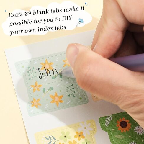Bible Tabs for Women & Men, 105 Floral Laminated Large Print Index Tabs Kit, 66 Pre-Printed Chapter Stickers for Old & New Testament + 39 Blank for DIY, with Alignment Ruler, Easy to Apply & Organize in Saudi Arabia