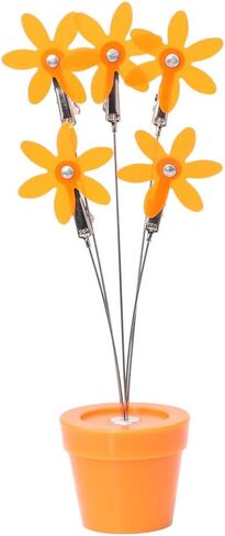 لطيف زهرة الجدول بطاقة مذكرة حامل حامل، 1 جهاز كمبيوتر شخصى صور كليب حامل مكتب حامل مذكرة ورقة ملاحظة مونموري صورة عيد الميلاد عرض الزفاف مع قاعدة بلاستيكية على شكل زهور (برتقالي) in Kuwait