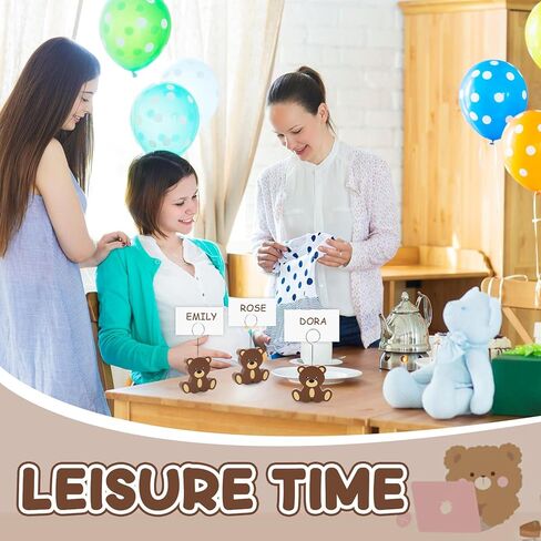 JarThenaAMCS 10Pcs Bear Wooden Place Card Holder Cute Picture Table Number Holder Name Card Photo Display Stand for Wedding Birthday Baby Shower Party Table Setting Supplies in Saudi Arabia