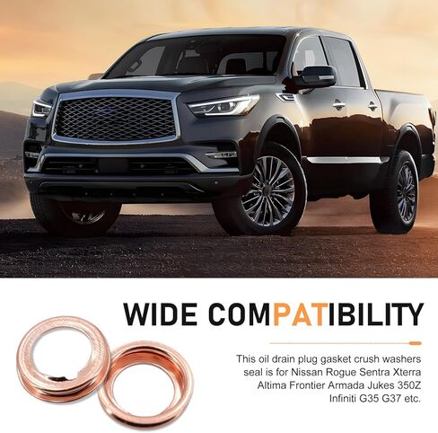 WZP 12PCS M12 Oil Drain Plug Crush Washer, Copper Crush Washer Seal Ring, Replace for 11026-01M02 11026-JA00A, Compatible with Nissan Rogue Sentra Xterra Altima Frontier Armada Infiniti G35 G37(Gold) in Saudi Arabia