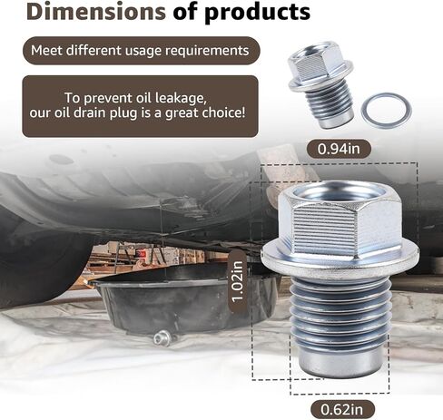 2PCS for Subaru Oil Drain Plug 32195AA021 with Washer Crush 803916010 Kit for Subaru 2017-2025 Forester, 2016-2025 Crosstrek, 2019-2025 Ascent in Saudi Arabia