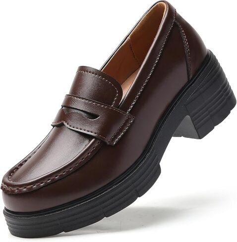 Loafers for Women Platform Chunky Loafers Penny Comfortable Loafers Womens Business Casual Shoes Office Work Shoes for Ladies Slip-On Shoes for Travel Commute Dating Match Dresses Jeans in Kuwait