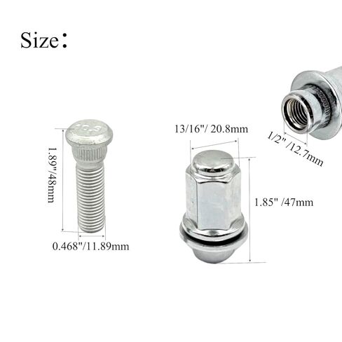 4 Pcs M12x1.5 Tire Stud and Bolt Set Compatible with Toyota Corolla Camry 4Runner Celica RAV4 Avalon Sienna Lexus GS300 GS350 GX460 ES300 SC400 Replace# 90942-01058 90942-02049 in Saudi Arabia