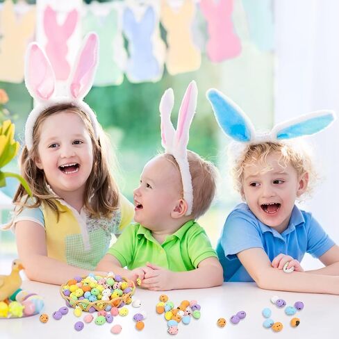 JUNEBRUSHS 300 Pcs Speckled Easter Eggs Decor, Glitter Mini Foam Easter Eggs in Mixed Color for Vase Filler Easter Crafts Home Decor Party Supplies in Saudi Arabia