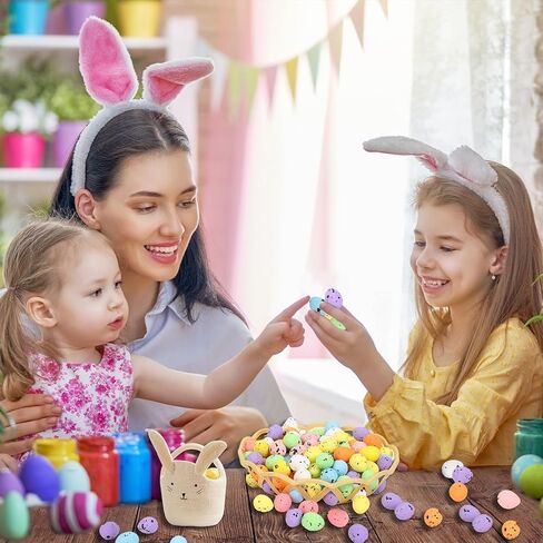 JUNEBRUSHS 300 Pcs Speckled Easter Eggs Decor, Glitter Mini Foam Easter Eggs in Mixed Color for Vase Filler Easter Crafts Home Decor Party Supplies in Saudi Arabia
