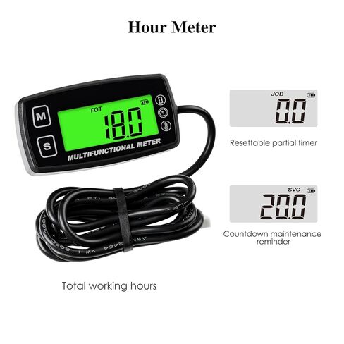 Backlight LCD Tachometer Engine Oil Water Thermometer Gauge Digital Display Replaceable Battery for Motorcycle ATV Boat Marine Compressor Cleaners (TS002) in Kuwait