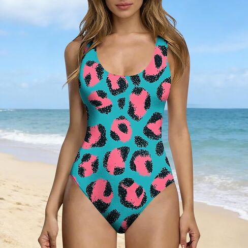 Sexy Backless One-Piece Swimsuit with Padded Bra for Swimming– Printed Tummy Slimming Design, Summer Swimwear for Women in Saudi Arabia