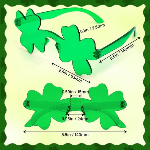 15 Pairs of St. Patrick's Day Sunglasses, Green Glasses for St. Patrick's Day Accessories Green Irish Party Carnivals Favor Costume Decorations in Saudi Arabia