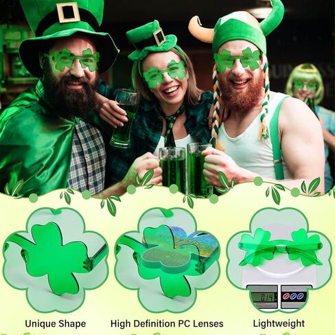 15 Pairs of St. Patrick's Day Sunglasses, Green Glasses for St. Patrick's Day Accessories Green Irish Party Carnivals Favor Costume Decorations in Saudi Arabia