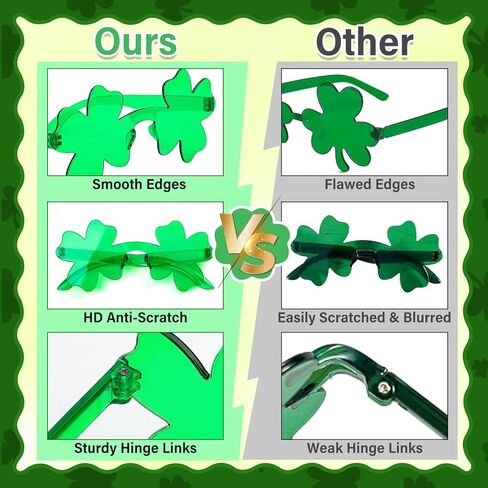 15 Pairs of St. Patrick's Day Sunglasses, Green Glasses for St. Patrick's Day Accessories Green Irish Party Carnivals Favor Costume Decorations in Saudi Arabia