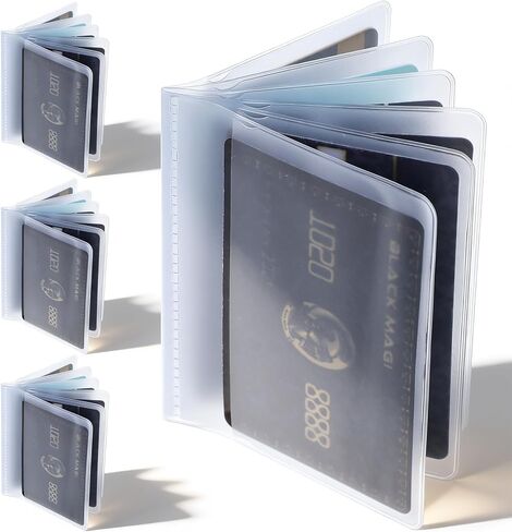 4 Packs 6 Page Clear Wallet Insert, Plastic Card Holder Wallet Insert Credit Card Wallets Picture Photo Holder for Wallets Bifold Men & Women(a) in Saudi Arabia