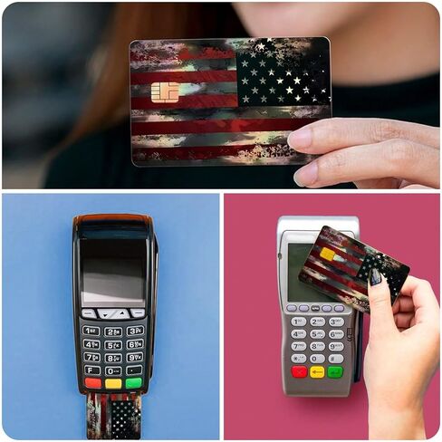 4 Pack Cool Vinyl Credit Card Skins Ultra Slim Waterproof Debit Card Sticker Cover with Chip Cutout for Men Women Wallet Decor Anti Scratch Protective Film Gift (4) in Saudi Arabia