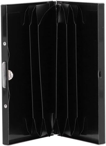credit card holder Slim Stainless Steel Case Black 6 Card Slot Design 1pc With Push Lever Quick Access Minimalist Front Pocket Carry For Daily Commute Travel And Work in Saudi Arabia