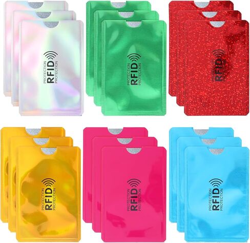 18Pcs RFID Card Sleeves, Credit Card Sleeves Protectors, Slim Protective RFID Blocking Sleeve, Identity Theft Protection Secure for Men Women, Waterproof in Saudi Arabia