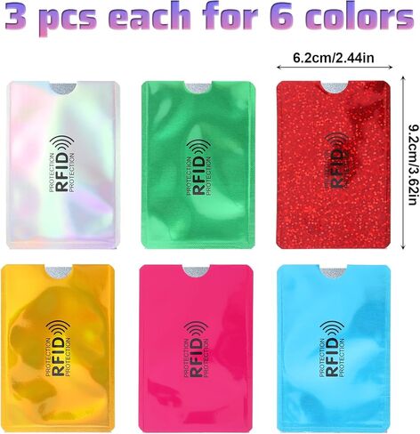 18Pcs RFID Card Sleeves, Credit Card Sleeves Protectors, Slim Protective RFID Blocking Sleeve, Identity Theft Protection Secure for Men Women, Waterproof in Saudi Arabia