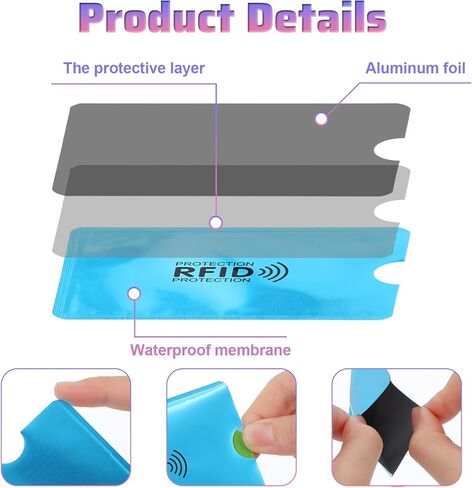 18Pcs RFID Card Sleeves, Credit Card Sleeves Protectors, Slim Protective RFID Blocking Sleeve, Identity Theft Protection Secure for Men Women, Waterproof in Saudi Arabia