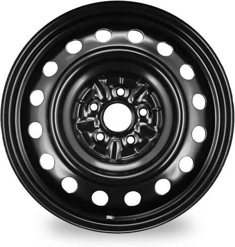 حافة جديدة مقاس 16 بوصة لسيارة Toyota Corolla Matrix Factory 2009-2019 عجلة فولاذية مطلية باللون الأسود - استبدال مباشر OE 16 × 6.5 بوصة مجموعة من 1 in Kuwait